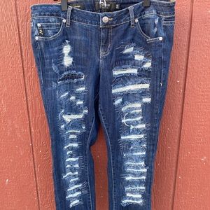 Premium Boyfriend Jean-Dark Wash destruction